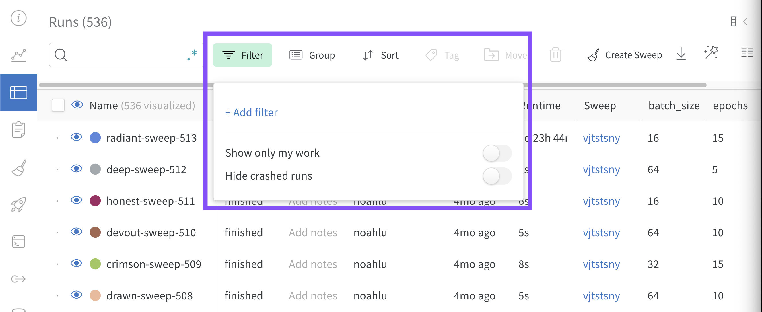 モデルが誤っている例のみを表示します。